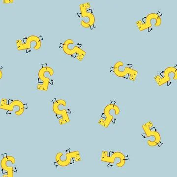 Seamless pattern three number character cartoon vector Stock Illustration