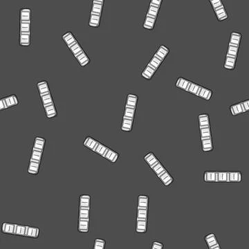 Seamless pattern Three toggle switches with on symbols Illustrazione stock