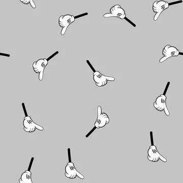 Seamless pattern thumb cartoon hand cartoon vector Stock Illustration