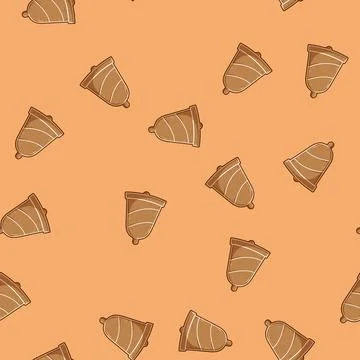 Seamless pattern thumbprint christmas themed cookies cartoon vector Stock Illustration