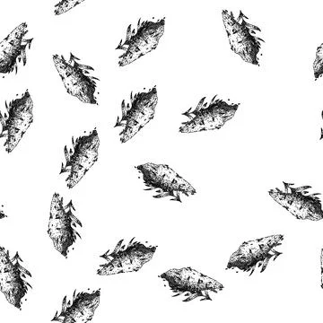 Seamless pattern thyme savory sketch hand drawn Stock Illustration