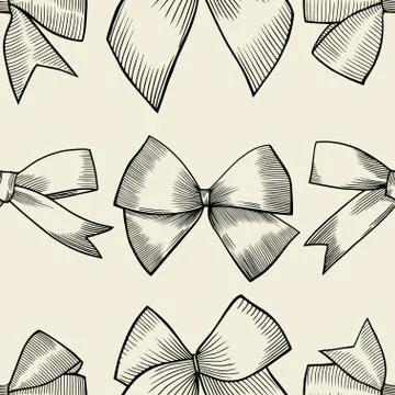 Seamless pattern with tie and bow Stock Illustration
