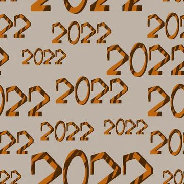 Seamless pattern with tiger 2022 for printing on packaging gifts. Stock Illustration