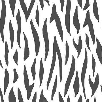 Seamless pattern tiger black color on white background. 스톡 일러스트