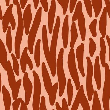 Seamless pattern tiger brown color on light background. Beautiful hand drawn  스톡 일러스트