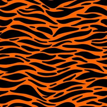 Seamless pattern. The tiger is orange with black. Illustrazione stock
