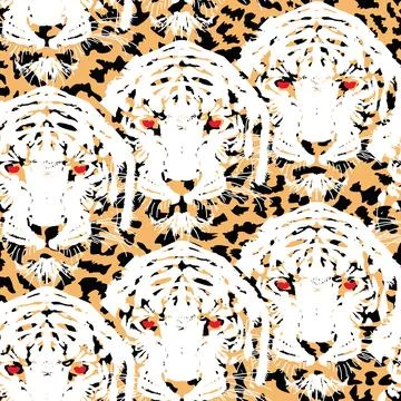 Seamless pattern tiger print Stockillustratie
