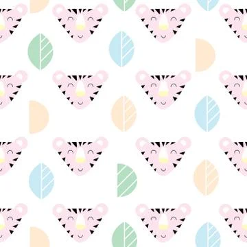 Seamless pattern with tigers Stock Illustration