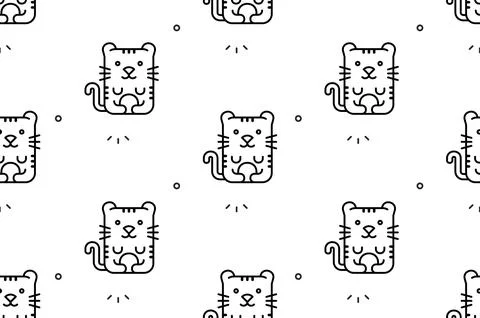 Seamless pattern with Tigers Stock Illustration