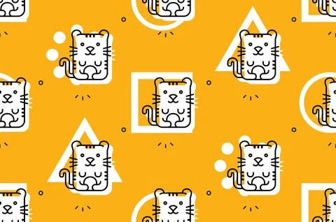 Seamless pattern with Tigers Stock Illustration