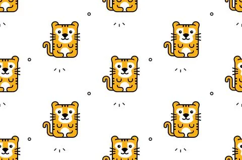 Seamless pattern with Tigers Stock Illustration