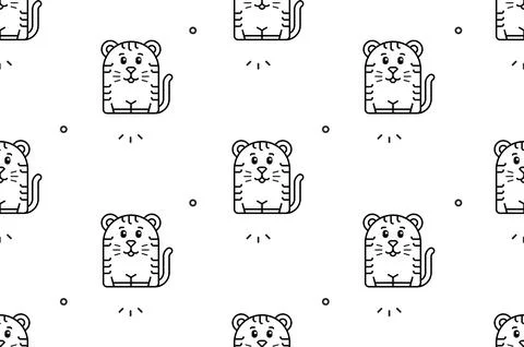 Seamless pattern with Tigers Stock Illustration