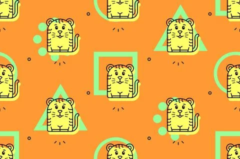 Seamless pattern with Tigers Stock Illustration