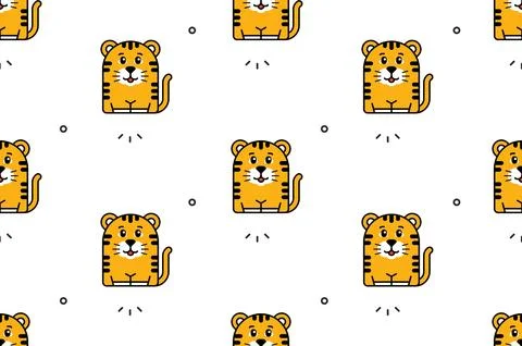 Seamless pattern with Tigers Stock Illustration