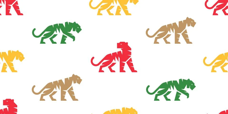 Seamless pattern with Tigers Stock Illustration