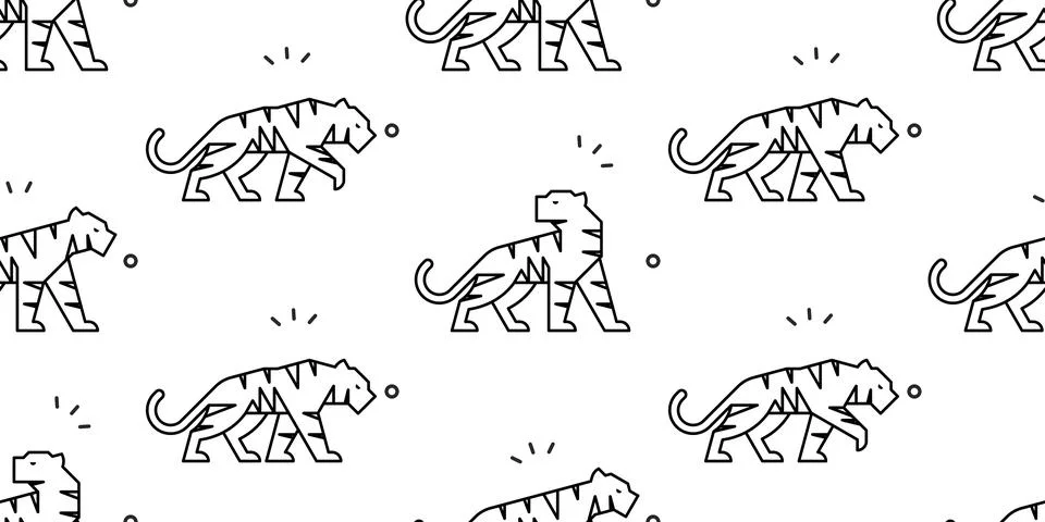 Seamless pattern with Tigers Stock Illustration