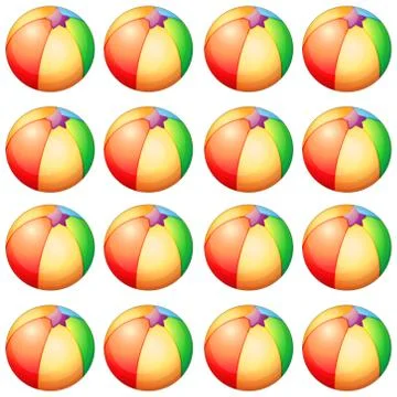 Seamless pattern tile cartoon with beachball Stockillustratie