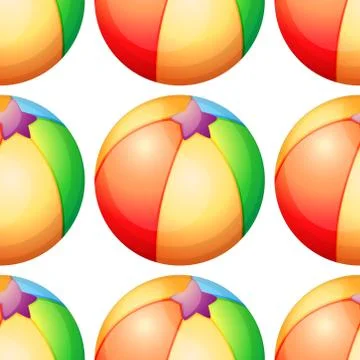Seamless pattern tile cartoon with beachball Stockillustratie
