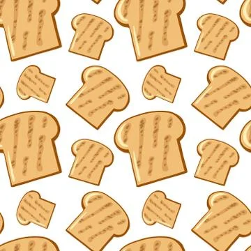 Seamless pattern tile cartoon with bread 스톡 일러스트