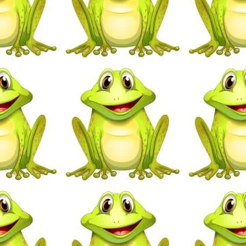 Seamless pattern tile cartoon with frog Stock Illustration