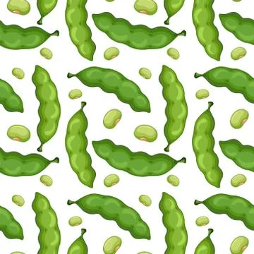 Seamless pattern tile cartoon with peas and beans 스톡 일러스트