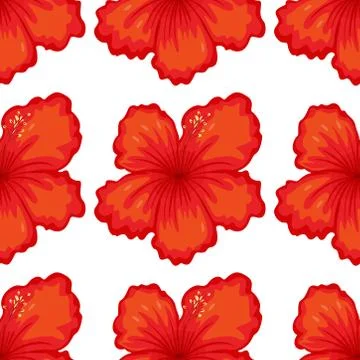 Seamless pattern tile cartoon with tiger lily Stock Illustration
