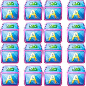 Seamless pattern tile cartoon with toy block Stock Illustration