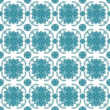 Seamless pattern tile with mandala, vintage decorative elements illustration, Stock Photos