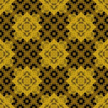 Seamless pattern tile with mandala, vintage decorative elements illustration, Stock Photos
