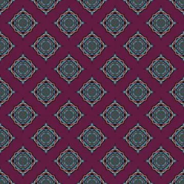 Seamless pattern tile with mandala, vintage decorative elements illustration, Stock Photos