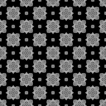 Seamless pattern tile with mandala, vintage decorative elements illustration, Foto stock