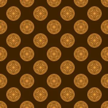 Seamless pattern tile with mandala, vintage decorative elements illustration, Stock Photos