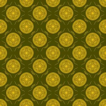 Seamless pattern tile with mandala, vintage decorative elements illustration, Stock Photos