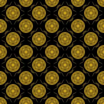 Seamless pattern tile with mandala, vintage decorative elements illustration, Foto stock