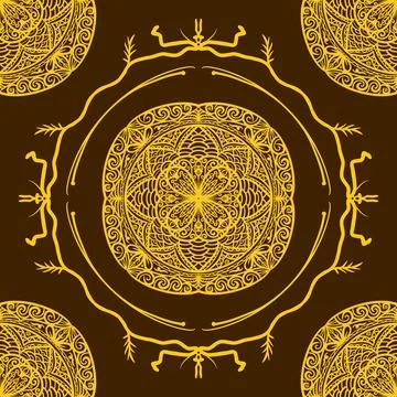 Seamless pattern tile with mandala, vintage decorative elements illustration, Foto stock
