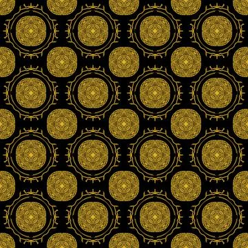 Seamless pattern tile with mandala, vintage decorative elements illustration, Foto stock