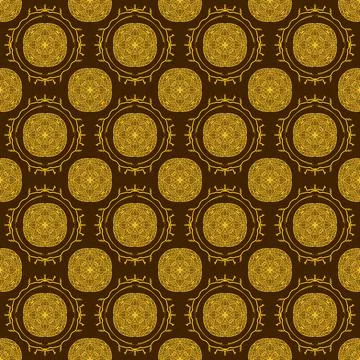 Seamless pattern tile with mandala, vintage decorative elements illustration, Stock Photos