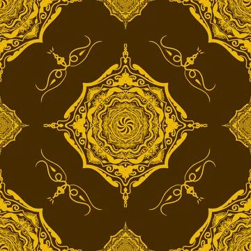 Seamless pattern tile with mandala, vintage decorative elements illustration, Foto stock