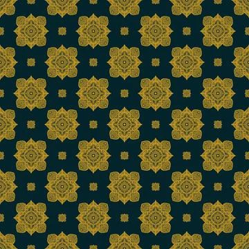 Seamless pattern tile with mandala, vintage decorative elements illustration, Stock Photos