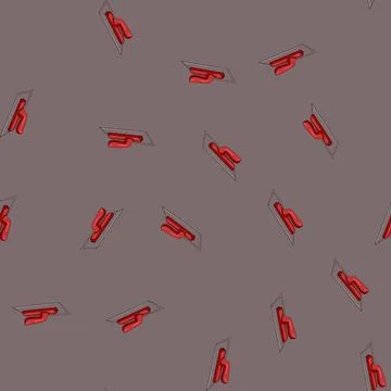 Seamless pattern tile notched trowel cartoon vector Stock Illustration