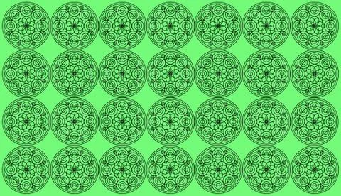 Seamless pattern tile with round floral mandalas. Islam, Yoga, Arabic, Indian イラスト素材