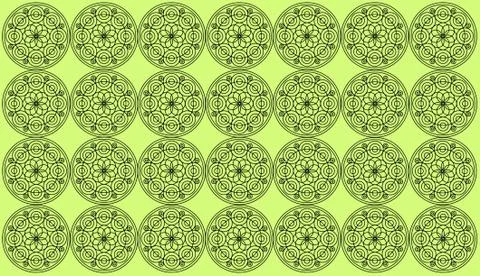 Seamless pattern tile with round floral mandalas. Islam, Yoga, Arabic, Indian Illustrazione stock