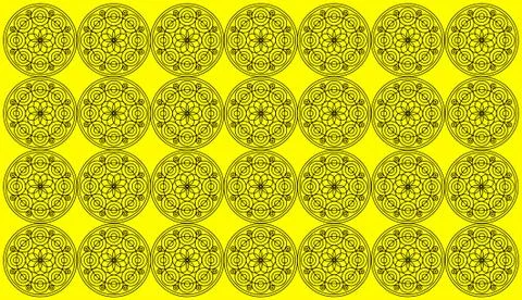 Seamless pattern tile with round floral mandalas. Islam, Yoga, Arabic, Indian Illustrazione stock