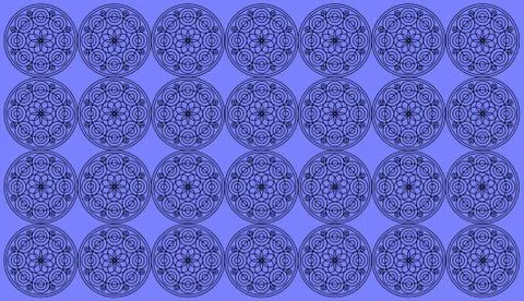 Seamless pattern tile with round floral mandalas. Islam, Yoga, Arabic, Indian Stock Illustration