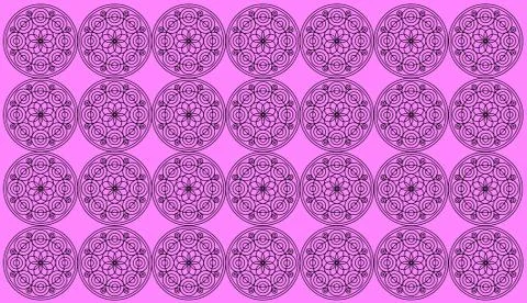 Seamless pattern tile with round floral mandalas. Islam, Yoga, Arabic, Indian イラスト素材