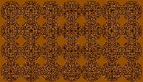 Seamless pattern tile with round floral mandalas. Islam, Yoga, Arabic, Indian Illustrazione stock