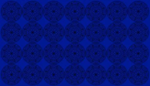 Seamless pattern tile with round floral mandalas. Islam, Yoga, Arabic, Indian イラスト素材