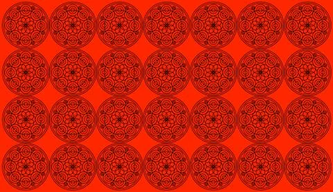 Seamless pattern tile with round floral mandalas. Islam, Yoga, Arabic, Indian イラスト素材