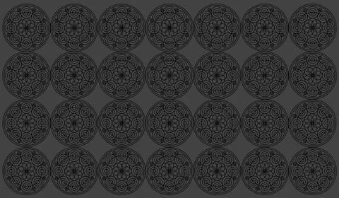 Seamless pattern tile with round floral mandalas. Islam, Yoga, Arabic, Indian Illustrazione stock