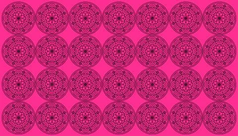 Seamless pattern tile with round floral mandalas. Islam, Yoga, Arabic, Indian Illustrazione stock